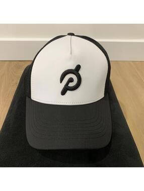 New Peloton Adjustable Trucker Hat Unisex White Black Mesh